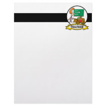 WORLDS GREATEST TEACHER WOMEN CARTOON CUSTOM LETTERHEAD