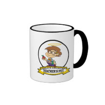 WORLDS GREATEST TEACHERS PET BOY II CARTOON COFFEE MUG