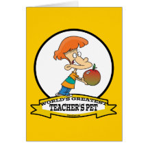 WORLDS GREATEST TEACHERS PET CARTOON GREETING CARD