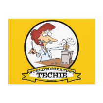 WORLDS GREATEST TECHIE WOMEN CARTOON POSTCARDS