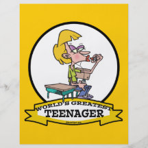WORLDS GREATEST TEENAGER GIRL CARTOON FLYER
