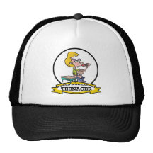 WORLDS GREATEST TEENAGER GIRL CARTOON MESH HAT