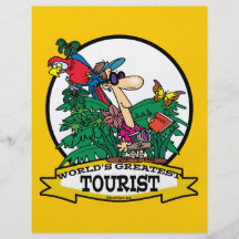 WORLDS GREATEST TOURIST MEN CARTOON FULL COLOR FLYER