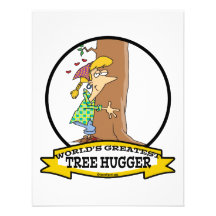 WORLDS GREATEST TREE HUGGER CARTOON PERSONALIZED INVITATION
