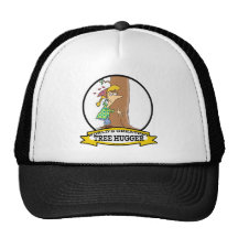 WORLDS GREATEST TREE HUGGER CARTOON MESH HATS