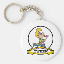 WORLDS GREATEST TWEEN GIRL CARTOON KEYCHAIN
