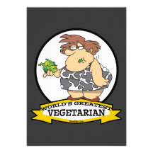 WORLDS GREATEST VEGETARIAN CARTOON PERSONALIZED ANNOUNCEMENTS