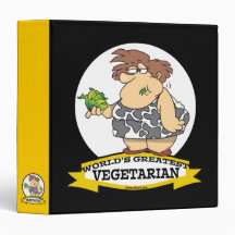 WORLDS GREATEST VEGETARIAN CARTOON VINYL BINDER