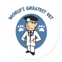 World's Greatest Vet Gifts and Tees Round Sticker