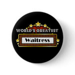 World's Greatest Waitress buttons