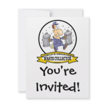 WORLDS GREATEST WASTE COLLECTOR MEN CARTOON CUSTOM ANNOUNCEMENT