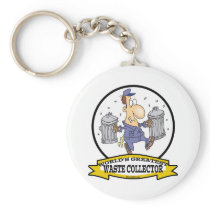WORLDS GREATEST WASTE COLLECTOR MEN CARTOON KEYCHAINS