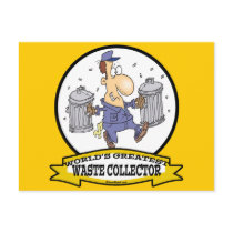 WORLDS GREATEST WASTE COLLECTOR MEN CARTOON POST CARD
