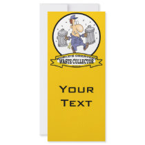 WORLDS GREATEST WASTE COLLECTOR MEN CARTOON PERSONALIZED RACK CARD