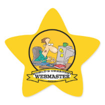WORLDS GREATEST WEBMASTER MEN CARTOON STAR STICKERS