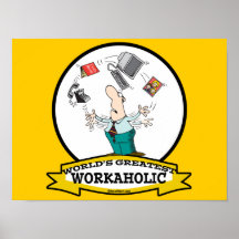 WORLDS GREATEST WORKAHOLIC MEN II CARTOON POSTER