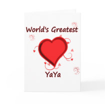 World's Greatest yaya Greeting Card