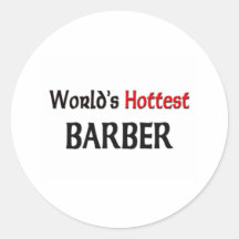 Worlds Hottest Barber Round Sticker