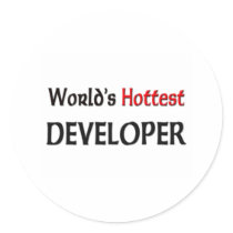 Worlds Hottest Developer Round Stickers