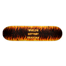 World's hottest Grandma fire and flames red marble Custom Skate Board