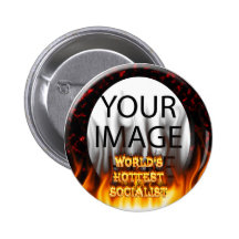 World's Hottest Socialist fire and flames red marb Pins