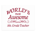 World's Most Awesome 5th. Grade Teacher Postcard
