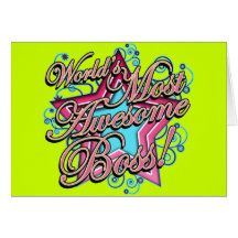 Worlds Most Awesome Boss Greeting Card