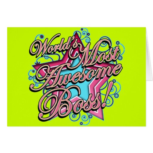 Worlds Most Awesome Boss Greeting Card