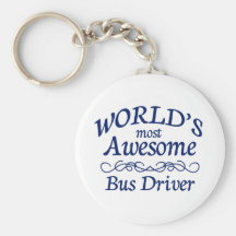 World's Most Awesome Bus Driver Key Chain