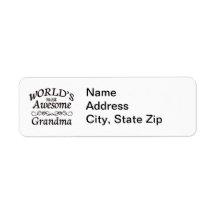 World's Most Awesome Grandma Custom Return Address Label