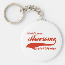 World's Most Awesome social worker Key Chain