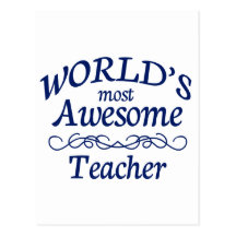 World's Most Awesome Teacher Postcards