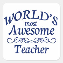 World's Most Awesome Teacher Sticker