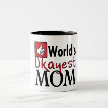 World's okayest mom red humor coffee mug