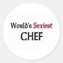 World's Sexiest Chef Round Stickers
