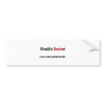 World's Sexiest Child Psychotherapist Bumper Stickers