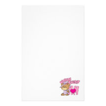 worlds sweetest mom teddy bear design customized stationery