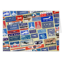 Worldwide Airmail Labels Cards