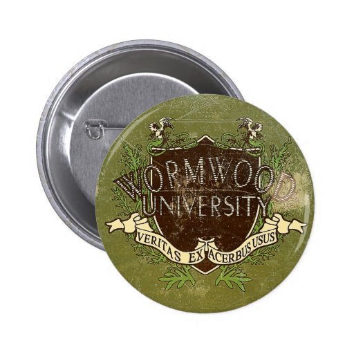 Wormwood University Vintage Button