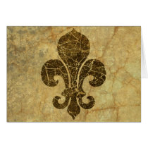 Worn Fleur De Lis Greeting Cards