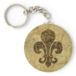 Worn Fleur De Lis Keychain