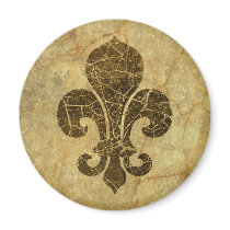 Worn Fleur De Lis Fridge Magnet