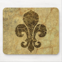 Worn Fleur De Lis Mousepad
