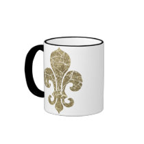 Worn Fleur De Lis Mugs