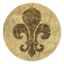 Worn Fleur De Lis Sticker