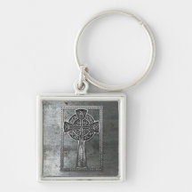 Worn Metal Cross Key Chains