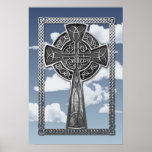 Worn Metal Cross Print