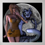 "Worth the Fight" Sexy Dragon Pinup Girl Artwork Print