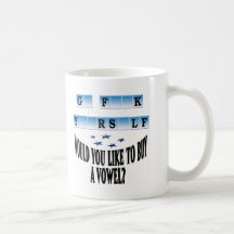 Woul you like to buy a vowel? mugs