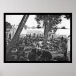 Wounded Soldiers in the Civil War Hospital 1862 Poster